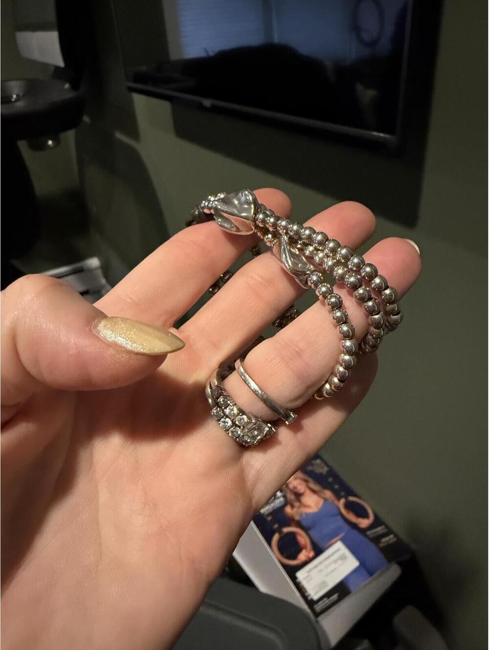UNOde50 Silver Plated Multi Strand Bead Bracelet Excellent - Picture 3 of 3